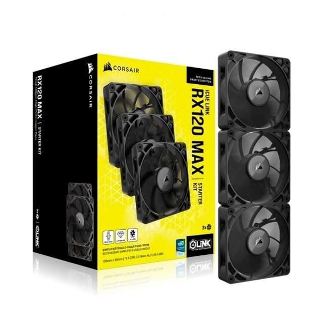 iCUE LINK RX120 MAX THICK STARTER KIT (3팩, 블랙)