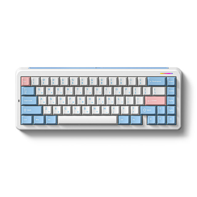 FL-ESPORTS Geo65 유무선 VIA 풀알루미늄  버블 블루, FL 리치베리축