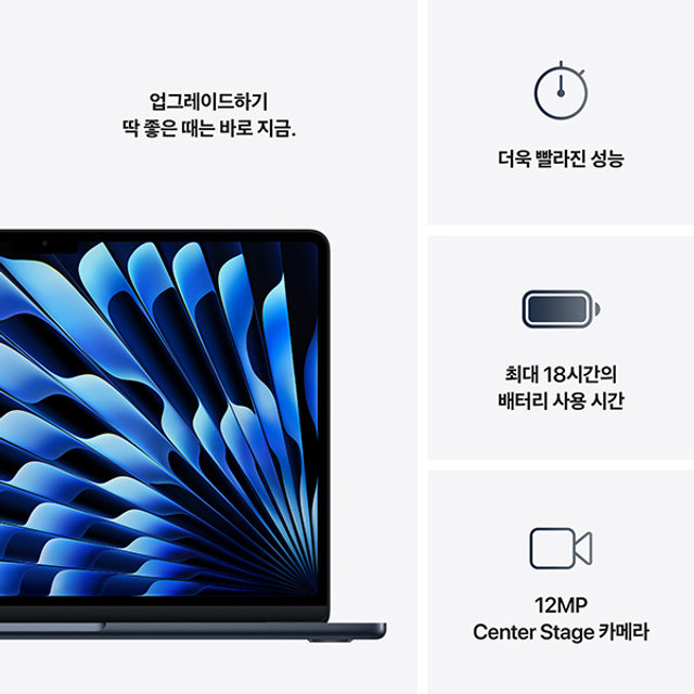 맥북에어 13 M4, 10코어 CPU, 10코어 GPU, 24GB RAM, 512GB SSD - 미드나이트 [MC6C4KH/A]