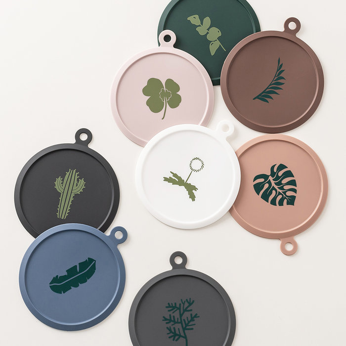 국산 플라이토 실리콘 행잉 프린팅 원형 컵받침 10cm