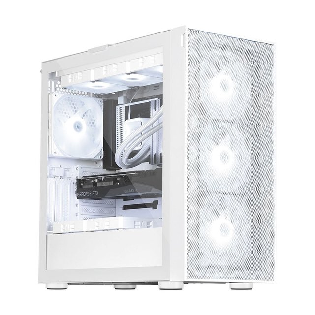 [앱코] M2000 화이트 NOVA ARGB 강화유리 케이스 미들타워 RGB 튜닝