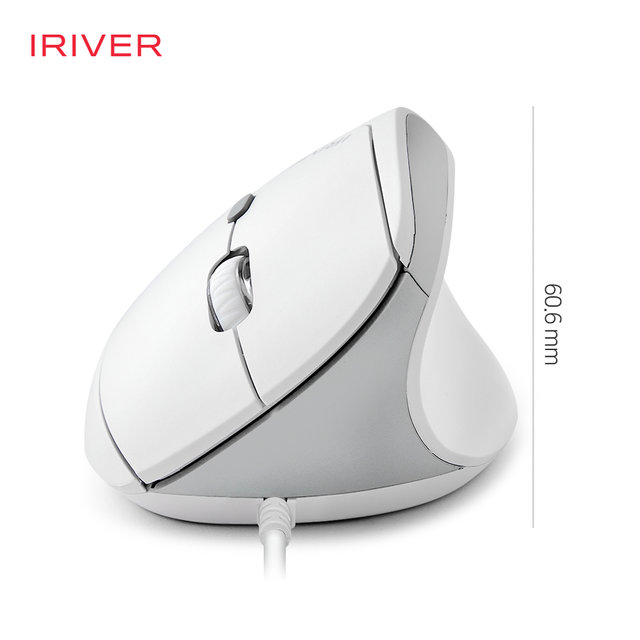 아이리버 항균처리 컴팩트 EV100 인비저블 인체공학 무소음 유선 버티컬 마우스