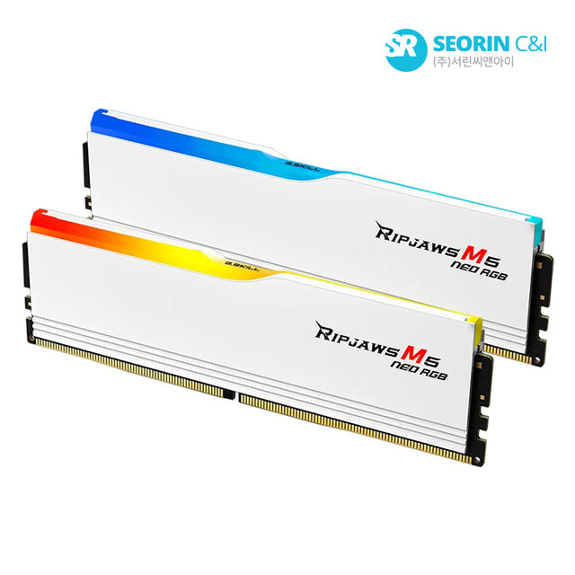 [서린공식] 지스킬 DDR5-6000 CL36 RIPJAWS M5 NEO RGB 화이트 패키지 (32GB(16Gx2))