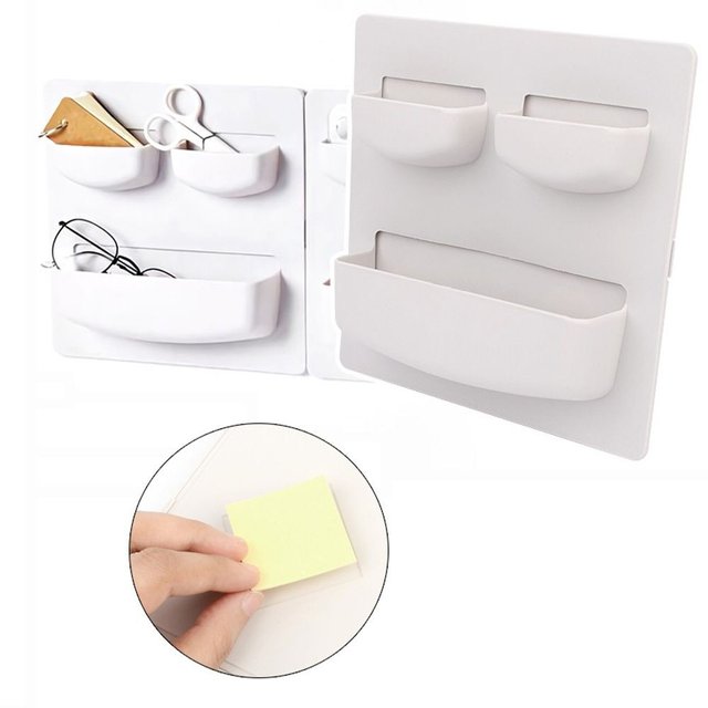 벽부착 수납 정리함 케이스 보관함 3구 랜덤 1개