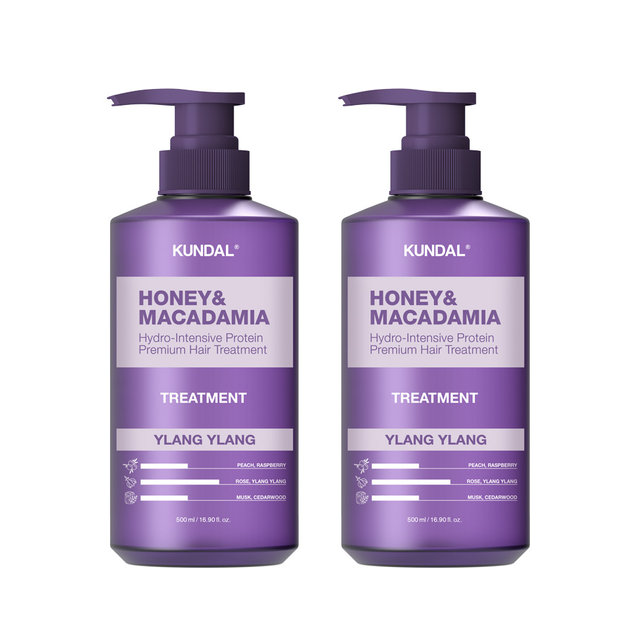 쿤달 허니 앤 마카다미아 단백질 트리트먼트 일랑일랑 500ml x2개