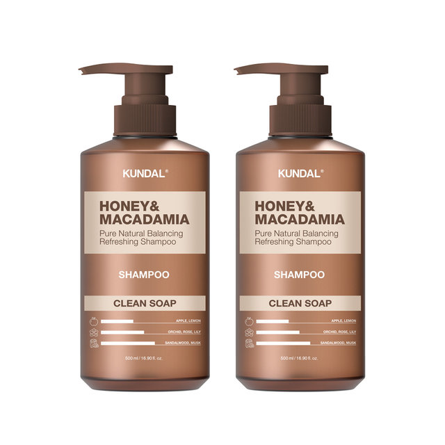 쿤달 허니 앤 마카다미아 네이처 샴푸 클린솝 500ml x2개