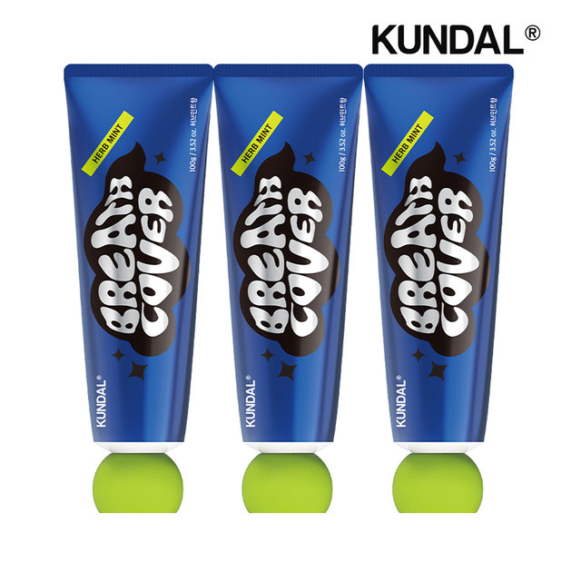 (구취&충치케어) 쿤달 딥브레스치약 허브민트 100g x3개