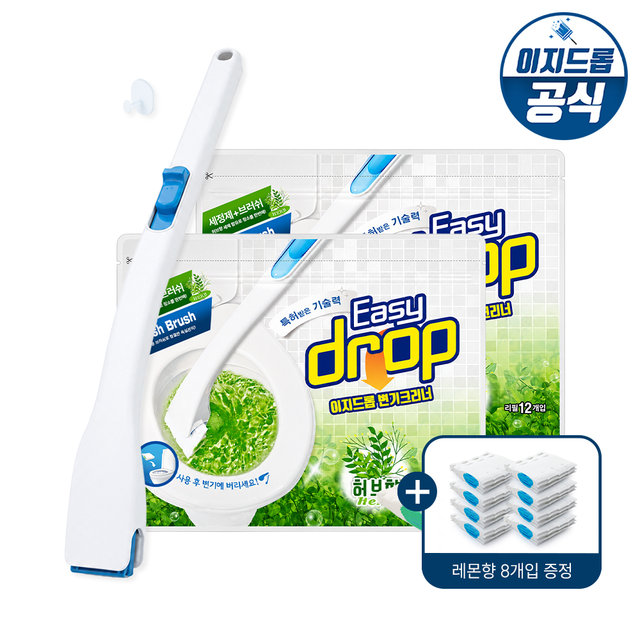 변기크리너 핸들 1개 + 리필 2팩(24개입) + 8개입증정