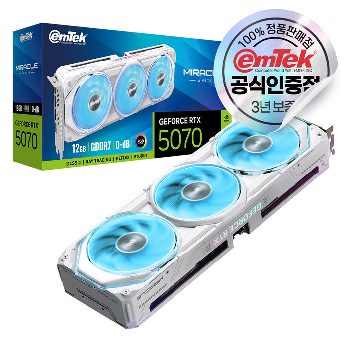 PALIT PALIT 이엠텍 지포스 RTX 5070 MIRACLE WHITE D7 12GB