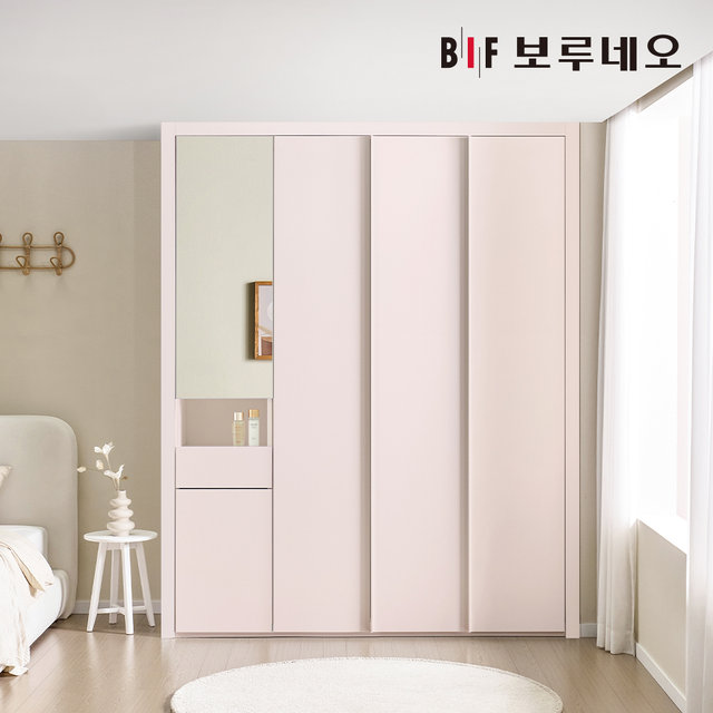 핑크 작은방 붙박이장 여닫이 인테리어 가구 10cm 5자 6자 7자 E0등급