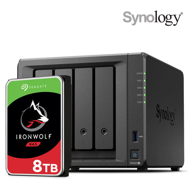 시놀로지 나스 DS923+4Bay NAS 아이언울프 8TBX1 하드디스크 합본