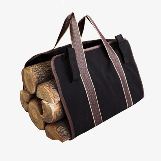 장작 운반 가방 블랙 백 파이어 나무 대용량