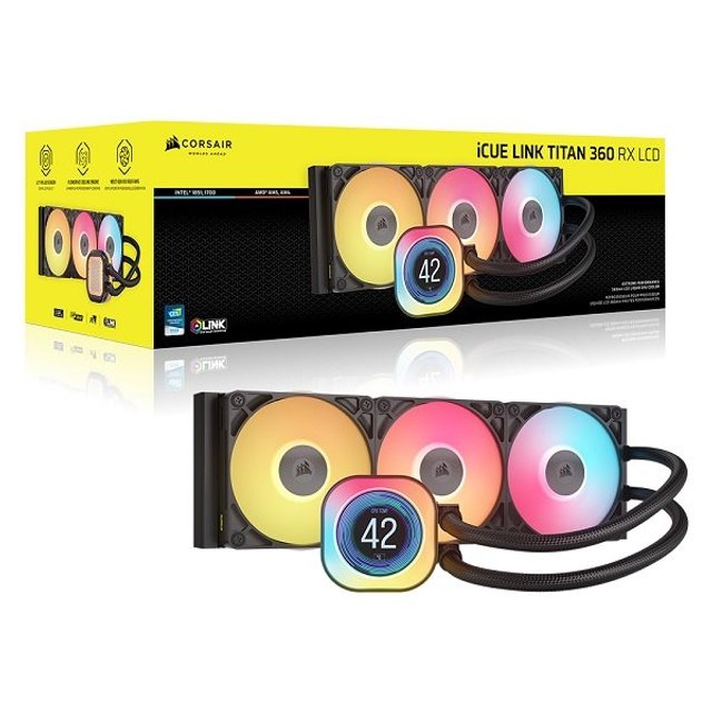 커세어 CORSAIR iCUE LINK TITAN 360 RX LCD (블랙) (정품) CPU 수랭쿨러 A/S 6년