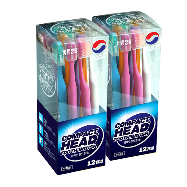 바른생활 콤팩트헤드 초극세모 칫솔 12입+12입