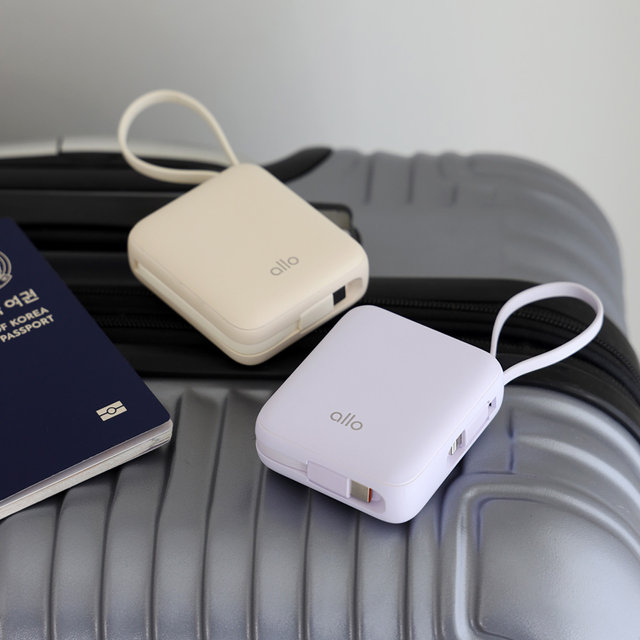 알로코리아 포켓 미니 고속충전 일체형 보조배터리 10000mAh 1008PD [포켓패키지]