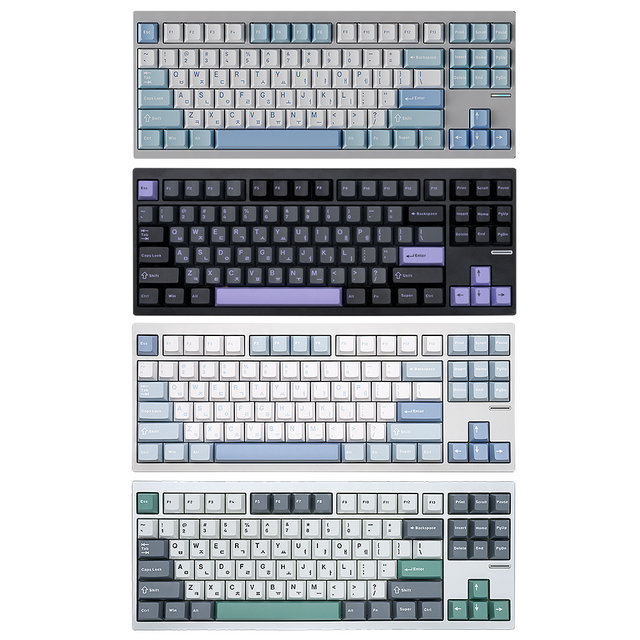 archon MCHOSE GX87 풀 알루미늄 기계식 키보드 실버, 블랙퍼플, 오테뮤 저소음 피치 V3