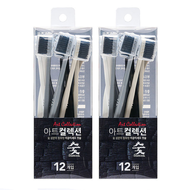 바른생활 아트컬렉션 숯 초극세모 12입+12입