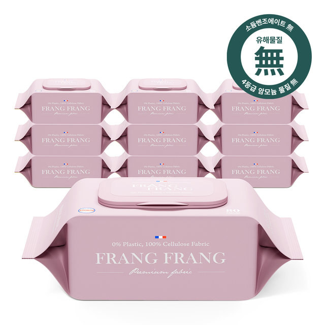 프랑프랑 에코 프리미어 두꺼운 아기 물티슈 (70gsm 무향) 70매x10팩