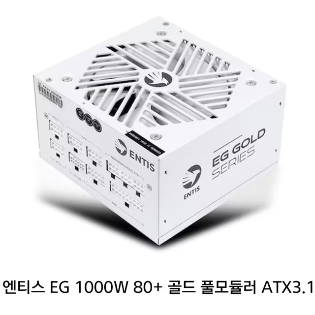 엔티스 EG 1000W 파워 80PLUS골드 풀모듈러 ATX3.1 정품 파워서플라이 화이트