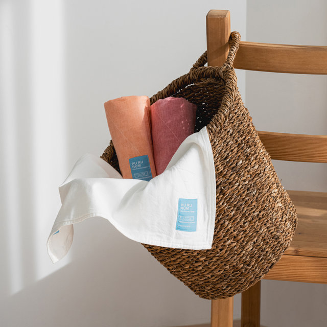 푸르름 소창수건(연순직물) 먼지없는 최고급 호텔수건 48.26cm 오리지널 5장