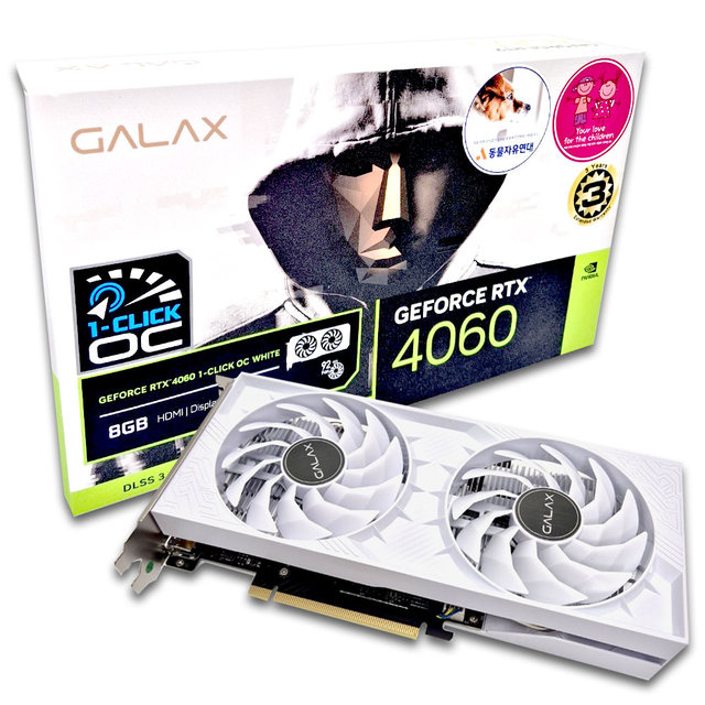 갤럭시 GALAZ 지포스 RTX 4060 EX WHITE OC V2 D6 8GB