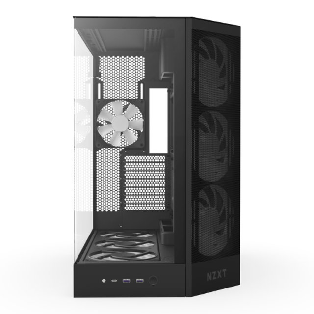 [NZXT] H9 Flow V2 RGB PLUS 블랙 ATX 강화유리 미들타워 PC케이스 CM-H92FB-P1