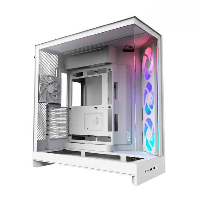 [NZXT] H9 Flow RGB V2 화이트 ATX 강화유리 미들타워 PC케이스 CM-H92FW-R1