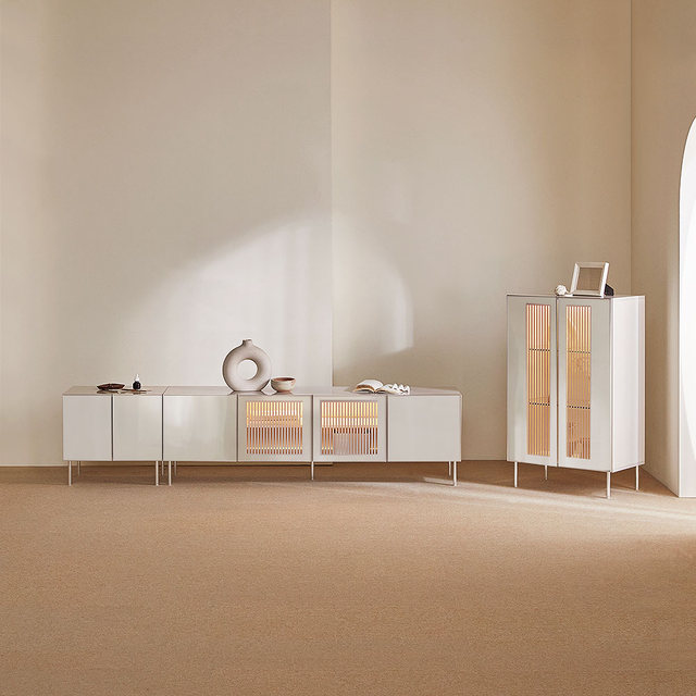 [비밀특가] 장인가구 무와 E0등급 하이그로시 1800 높은 거실장 티비다이