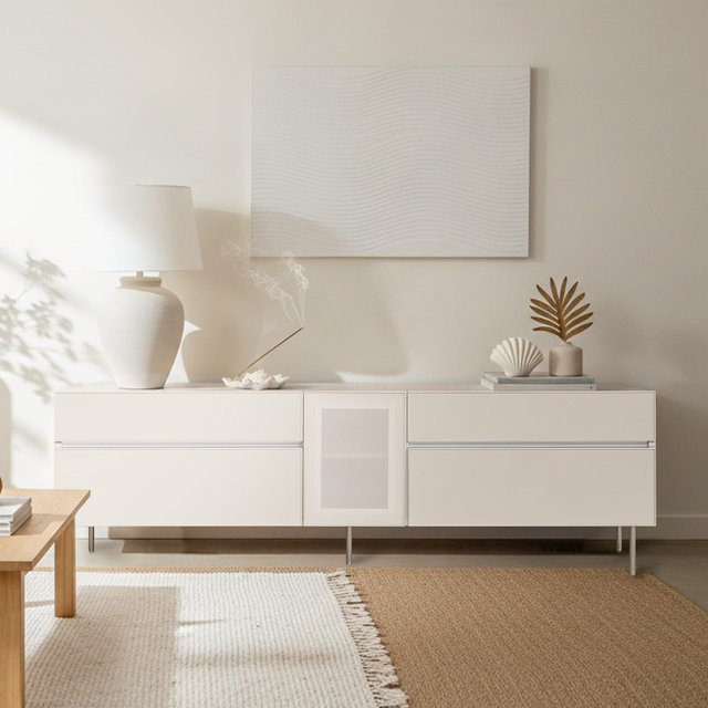 [비밀특가] 장인가구 무와 E0등급 하이그로시 1800 높은 거실장 티비다이