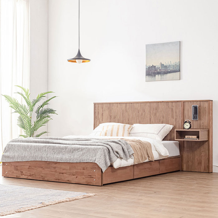 리버퍼니쳐oem 리버퍼니쳐 윈슬럿 LED호텔침대 SS프레임+협탁1+독립매트리스