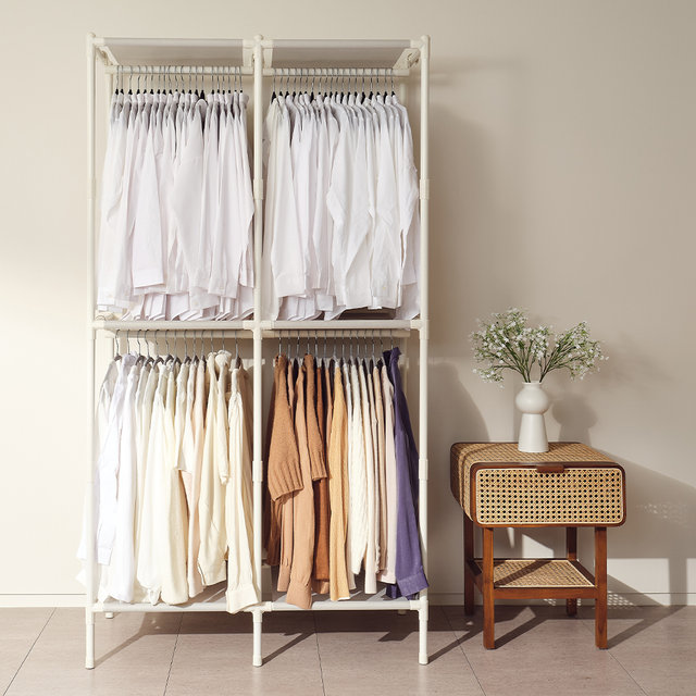 [비밀특가] 철제 무볼트 드레스룸 조립식 시스템 더블 2단 행거