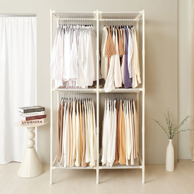 [비밀특가] 철제 무볼트 드레스룸 조립식 시스템 더블 2단 행거