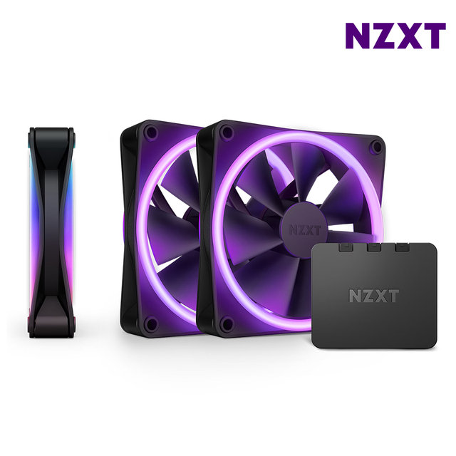 NZXT F120 RGB DUO 블랙 3팩 + 컨트롤러 시스템팬 쿨링팬