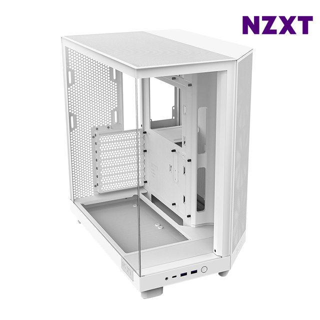 NZXT H6 FLOW RGB 화이트 PC케이스 미들타워케이스 듀얼챔버