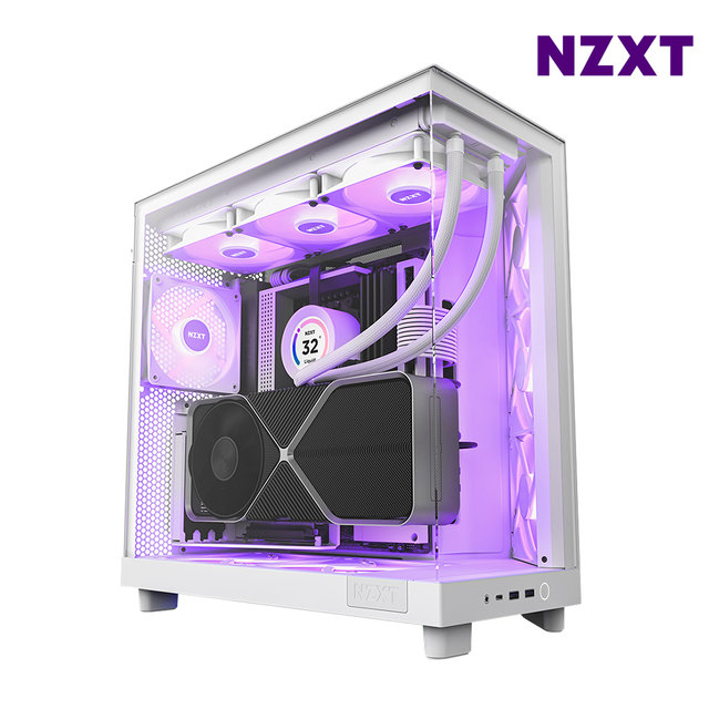 NZXT H6 FLOW RGB 화이트 PC케이스 미들타워케이스 듀얼챔버