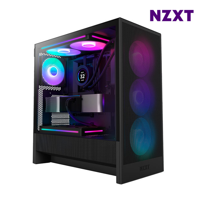 NZXT H5 FLOW RGB V2 블랙 미들타워케이스 PC케이스 최종 123850 WON