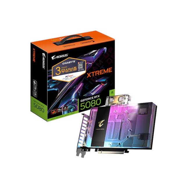 GIGABYTE AORUS 지포스 RTX 5080 XTREME 워터포스 WB D7 16GB 피씨디렉트 jn