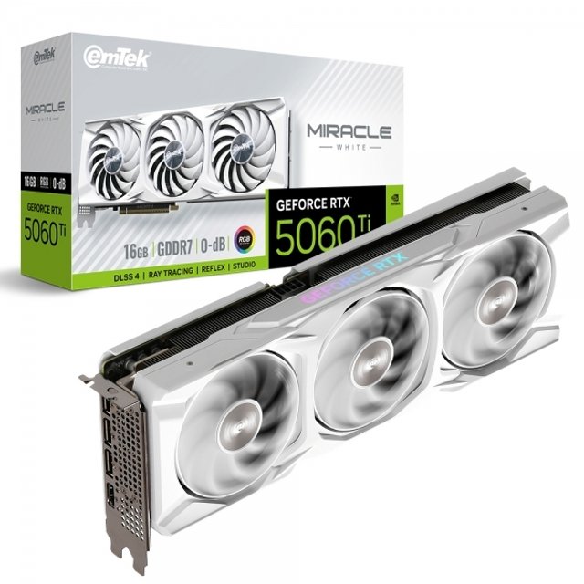 이엠텍 지포스 RTX 5060 Ti MIRACLE WHITE D7 16GB/