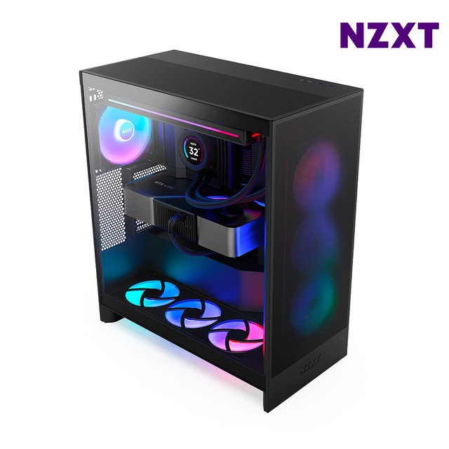 NZXT H7 FLOW V2 RGB 블랙 PC케이스 미들타워케이스