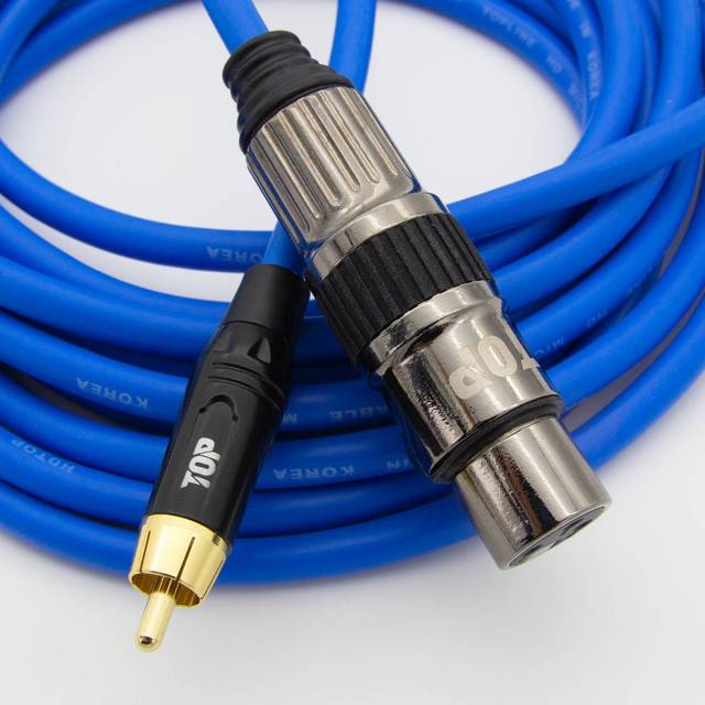 HDTOP 국산 RCA 수 TO XLR 암 케이블 블루 30M HT-TP1684