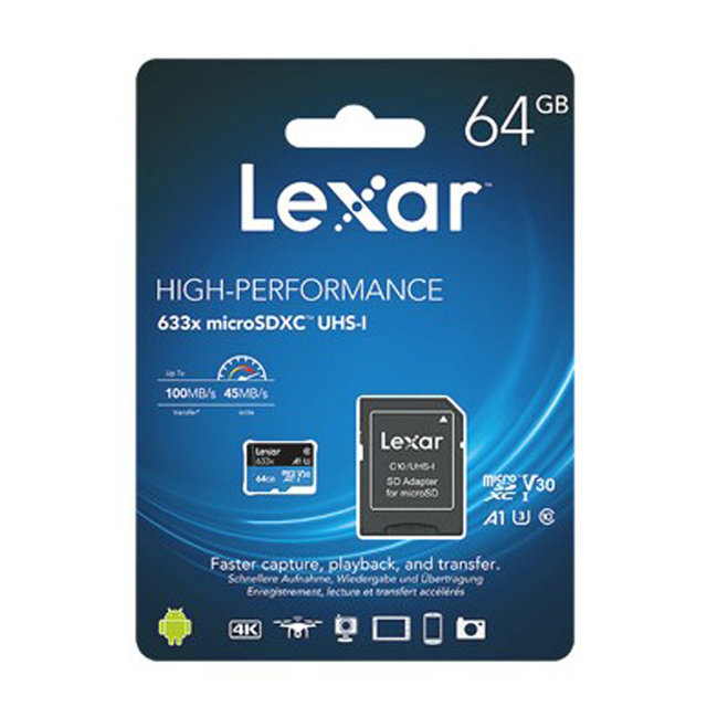 Lexar High-Performance 633x microSDXC 64GB LSDMI64GBBAP633A