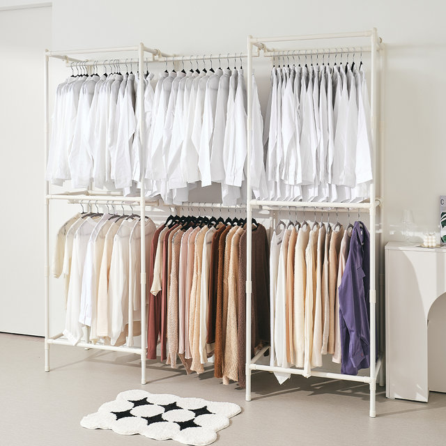 [비밀특가] 트윈 시스템 2단행거 옷걸이 드레스룸 옷장