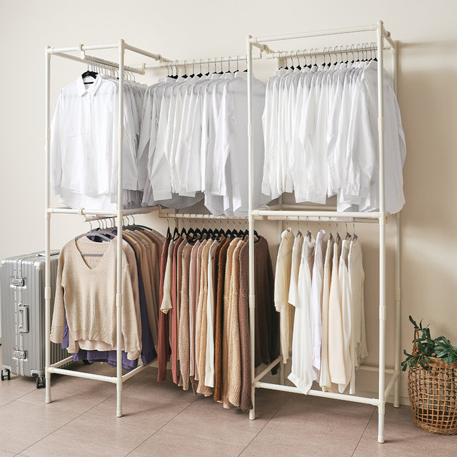 [비밀특가] 트윈 시스템 2단행거 옷걸이 드레스룸 옷장