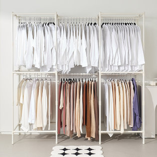 [비밀특가] 트윈 시스템 2단행거 옷걸이 드레스룸 옷장