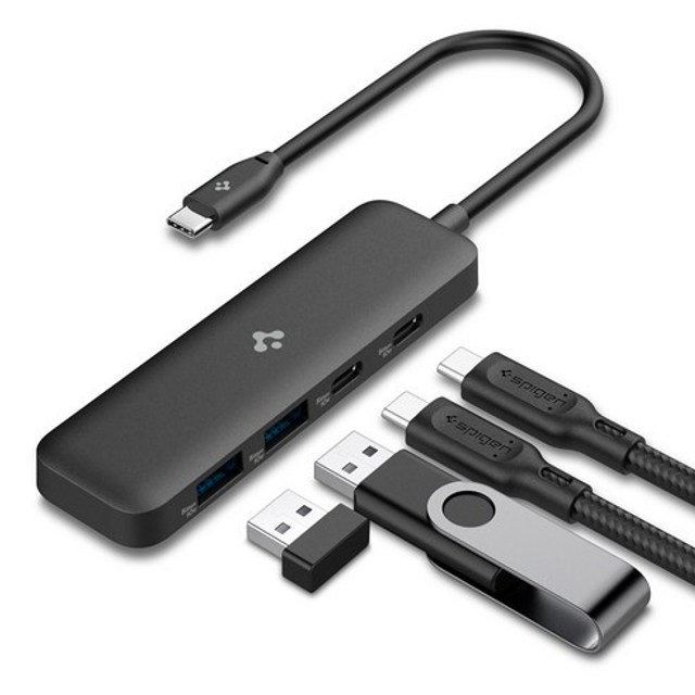 슈피겐 USB허브(3.2Gen1) F101 블랙(4포트) 000EP21009B