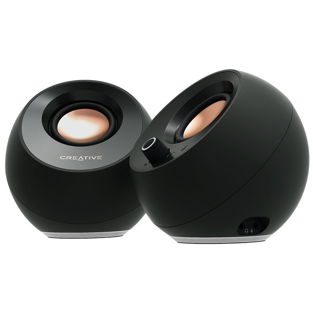 [크리에이티브] PEBBLE PRO BLACK RGB 스피커 (USB/블루투스/AUX 지원)