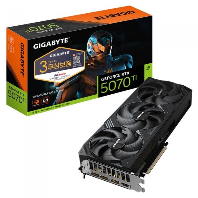 GIGABYTE 지포스 RTX 5070 Ti WINDFORCE OC SFF D7 16GB 피씨디렉트S