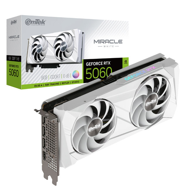 [이엠텍 공식] 이엠텍 지포스 RTX 5060 MIRACLE WHITE D7 8GB