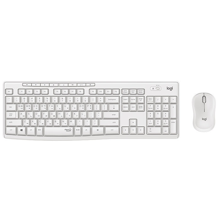 [중고] 로지텍 중급 정품 무선 사무용 무소음 키보드+마우스 콤보 MK295 SILENT 화이트