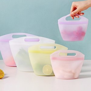 실리콘 지퍼백 3종 세트 스탠딩 슬라이드 냉동 밀폐용기